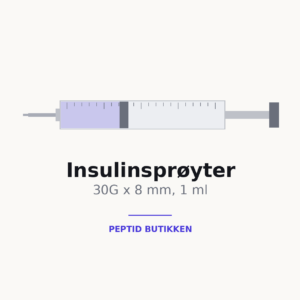 Insulinsprøyte 30G x 8 mm med 1 ml gradert sylinder