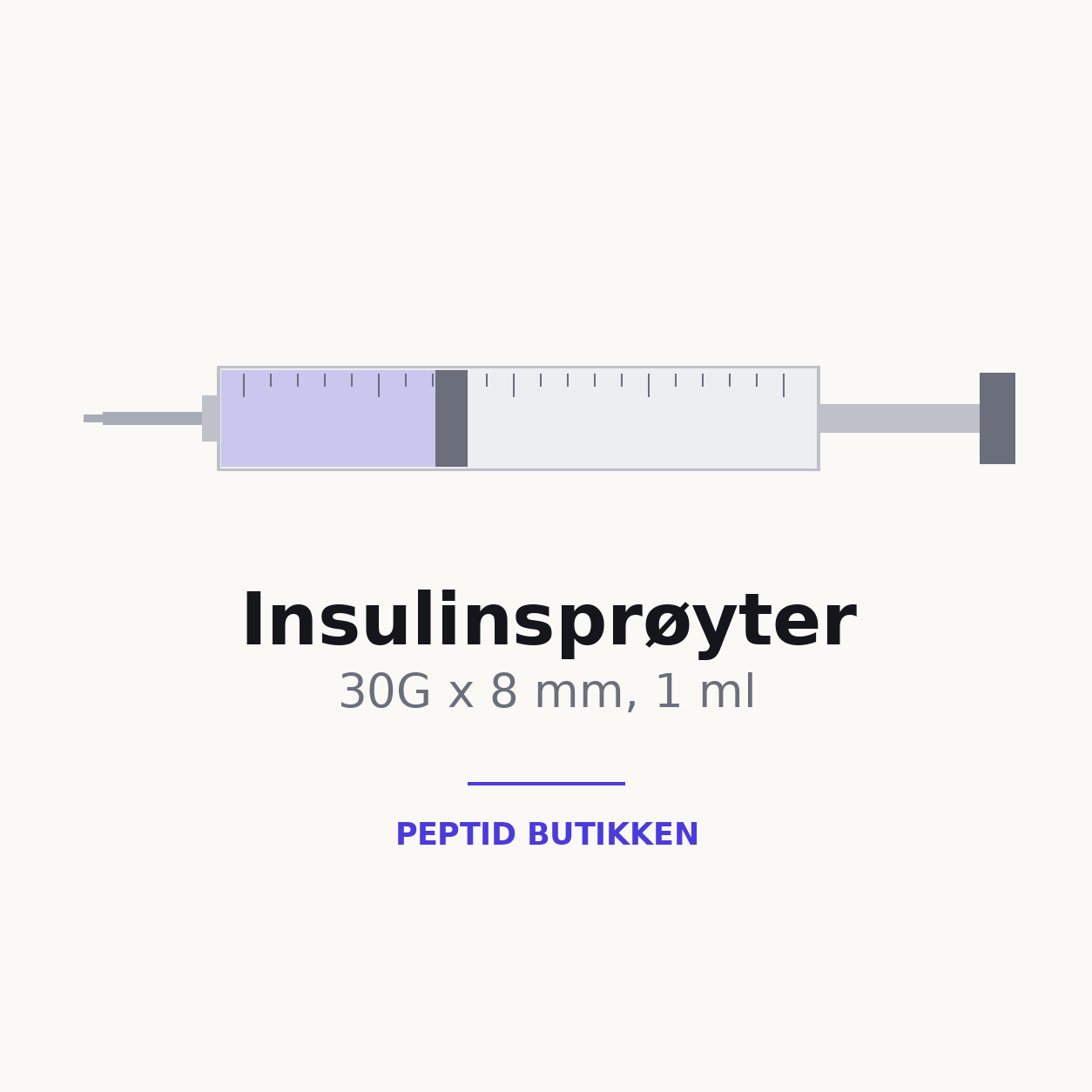 Insulinsprøyte 30G x 8 mm med 1 ml gradert sylinder